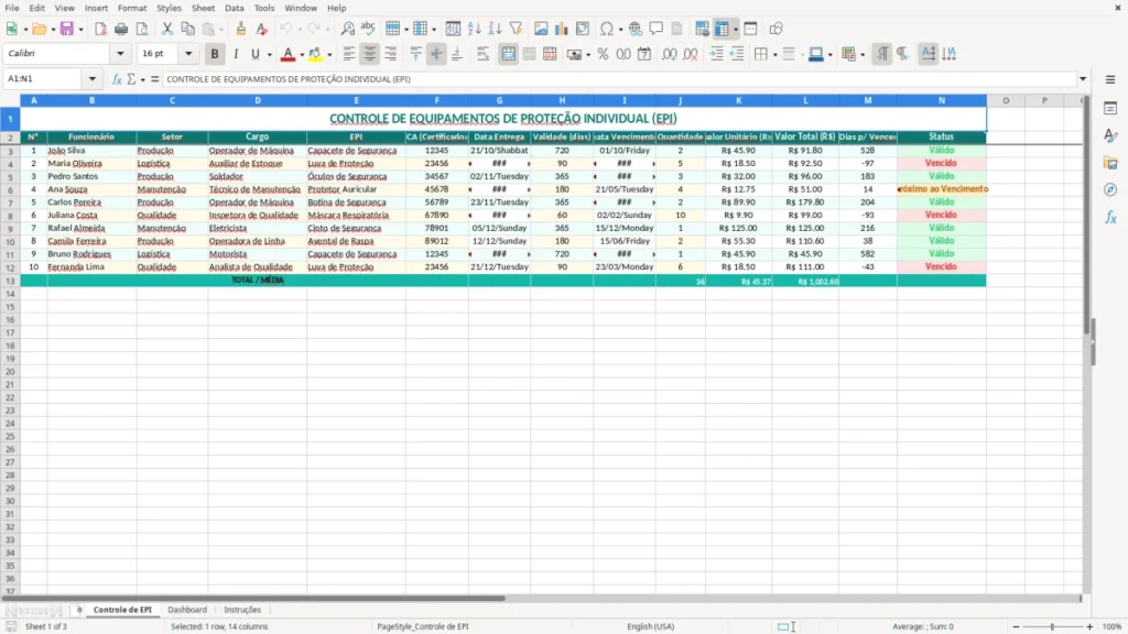 Controle de EPI – Controle de EPI Excel – Planilha Grátis (2026)