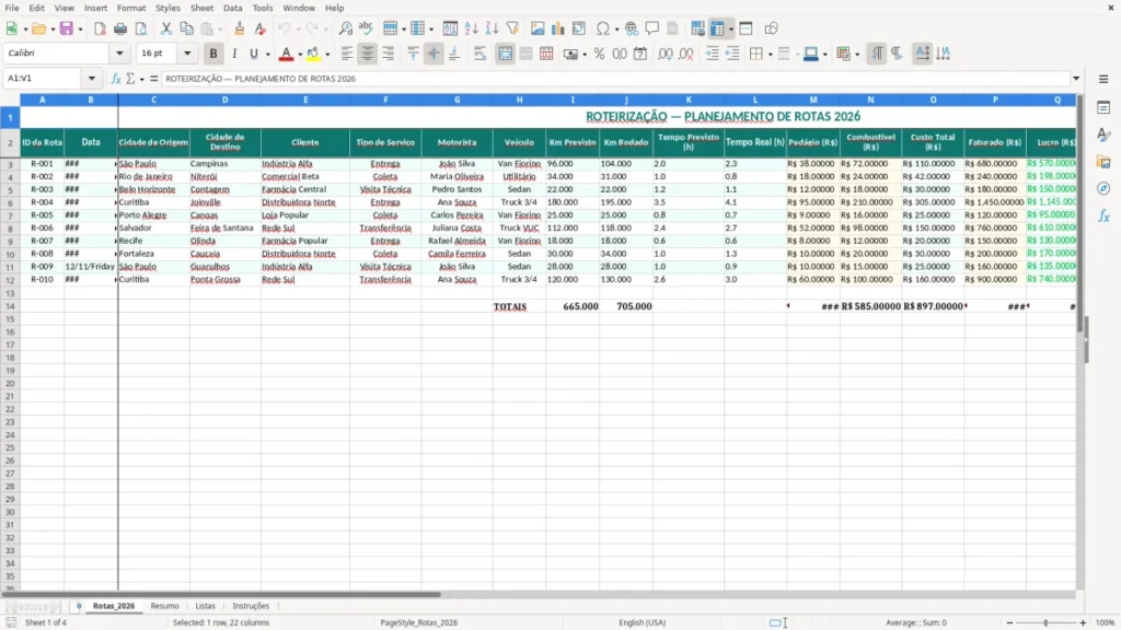 Rotas_2026 – Roteirização Excel – Planilha Grátis (2026)