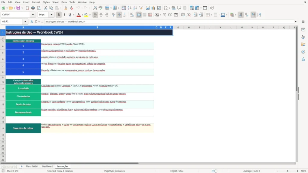 Instruções – 5W2H Excel – Planilha Grátis (2026)