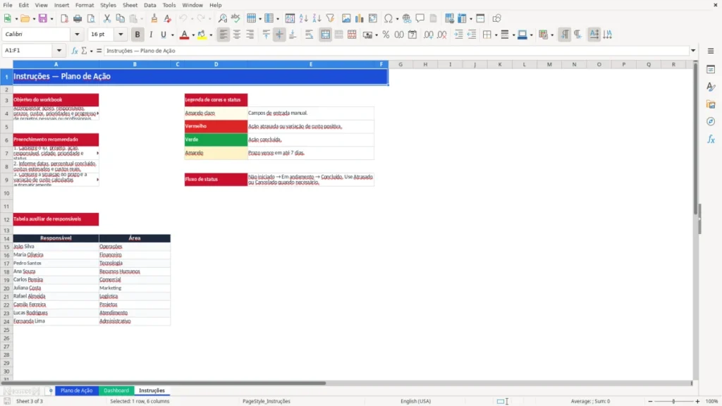 Instruções – Plano de Ação Excel – Planilha Grátis (2026)